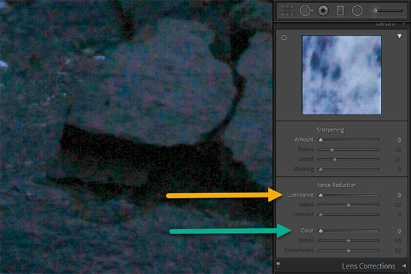 Noise Reduction Example Lightroom