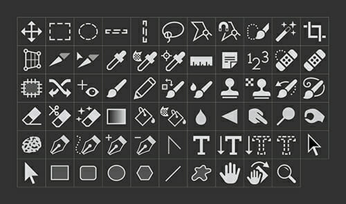 vertical toolbar icons photoshop cc
