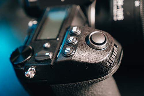 close up of a digital camera buttons