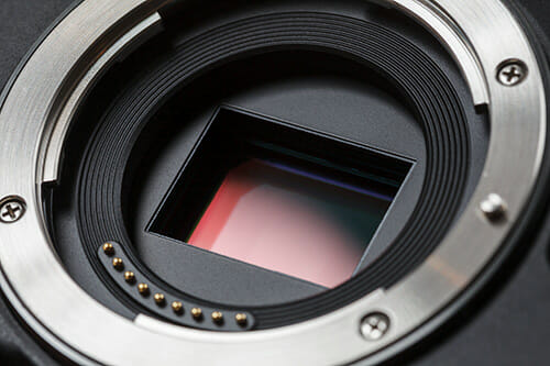a close up of a digital sensor inside a digital camera