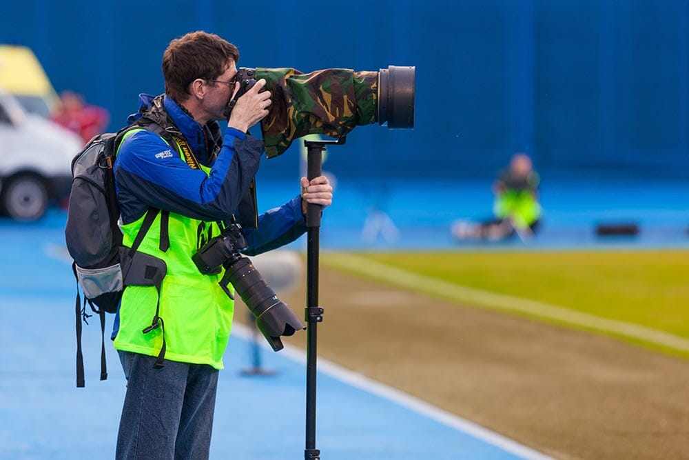 ZAGREB, CROATIA - JUNE 07, 2014: FIFA World Cup Brazil 2014 Preliminaries - Croatia VS Scotland. Photographer shooting players warming up.