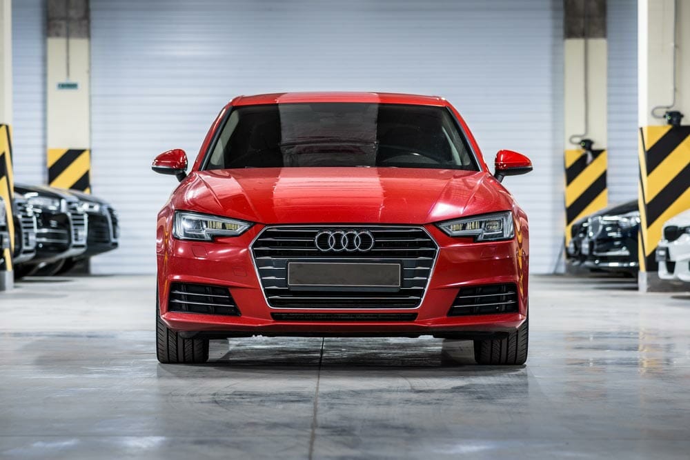 Audi A4 V B9 front view, headlight off