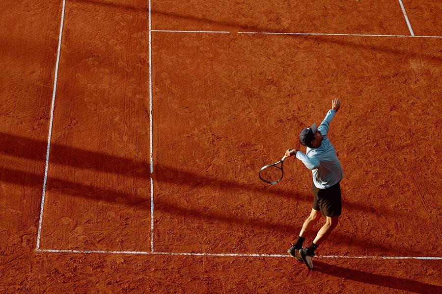 tennis player serving